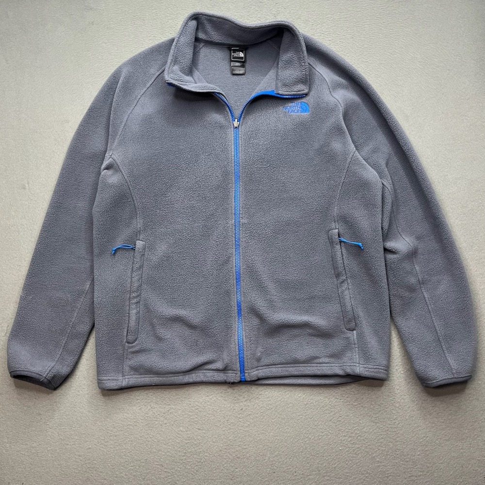 The North Face Men Jacket Gray Blue Polyester XL Full Zip T164 Gorpcore Outdoor